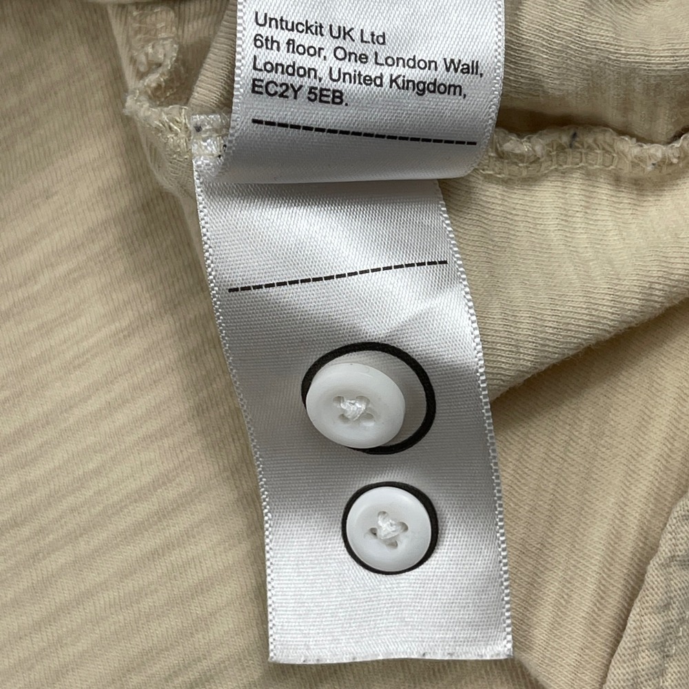 UNTUCKit Button Down Shirt Mens Large Tan Textured Cotton Long Sleeve Casual - Picture 8 of 13